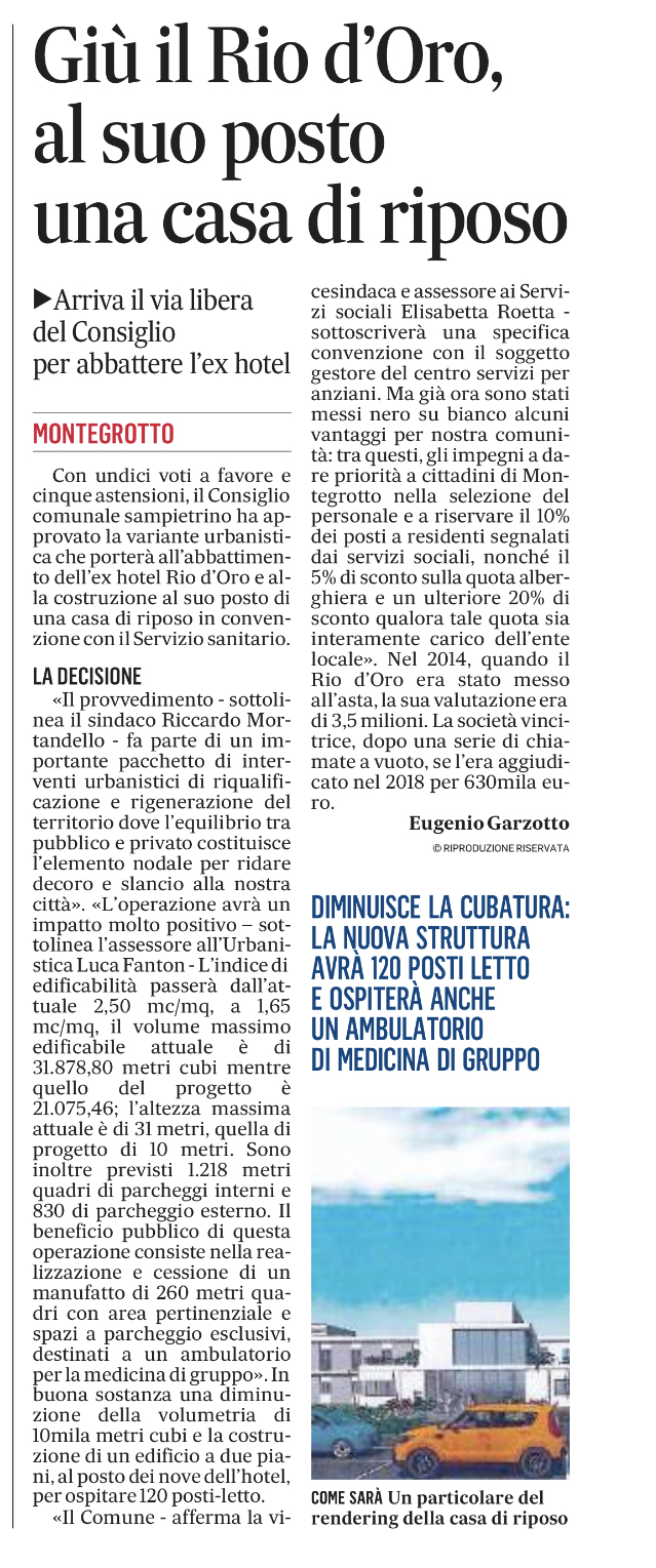 giugno 2022 1 giù il rio d'oro arriva la casa di riposo