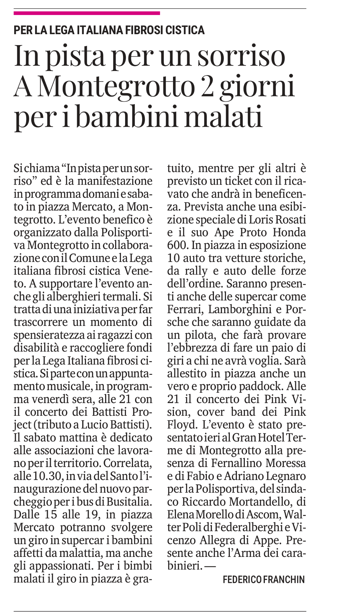 in pista per un sorriso Montegrotto Terme